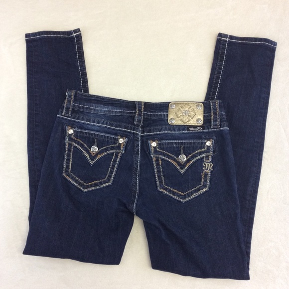 Miss Me Denim - 26 MISS ME mid rise easy skinny embroidered jeans